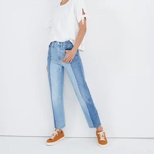 Womens Madewell  Classic Straight Leg Jeans in Clairmont Wash 30 Two Tone Pieced